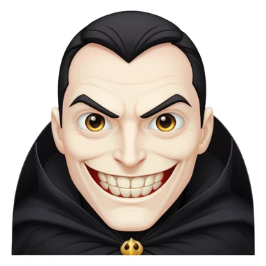 villain with evil grin and black cape sticker