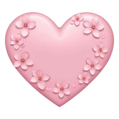 pink heart emoji with subtle sakura petal texture sticker