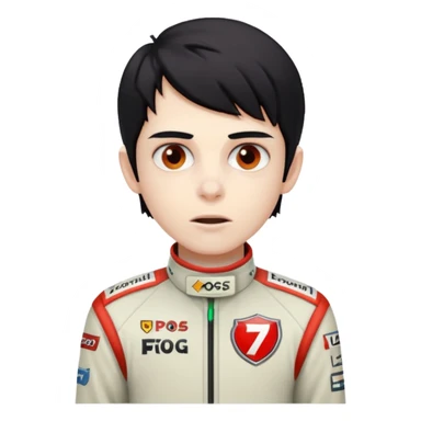 black haired zombie formula 1 racer sticker