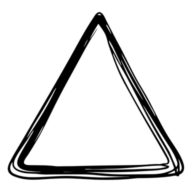 triangle shape gym icon, hand drawn black outlined style sticker