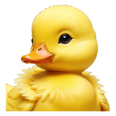 Cinematic Noble Yellow Baby Duck Portrait Emoji, Poised and regal, with a tiny, delicate build and a vibrant, well-groomed bright yellow downy coat, deep-set soulful bright eyes, Simplified yet sharp and sophisticated features, highly detailed, glowing with a soft, dignified glow, high shine, intelligent and charming, stylized with an air of youthful elegance, focused and attentive, soft glowing outline, capturing the essence of a watchful and confident little duckling, so majestic it feels as though it could peep out of the screen with effortless authority! sticker