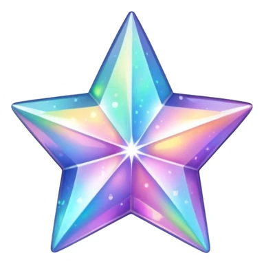 hd sparkly holographic star shaped gem sticker