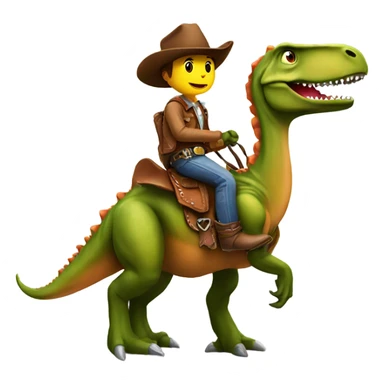 Dinosaur riding a cowboy sticker