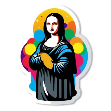 monalisa having party in a disco club sticker