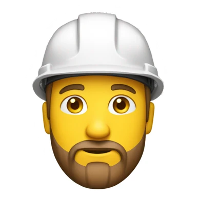 A braver man, with beard, white skin, with a construction hat yellow sticker