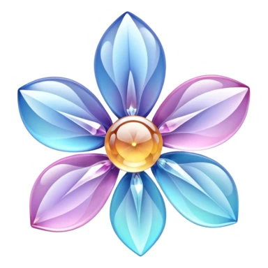 Sparkly glossy Pastel  glass crystal flower  sticker