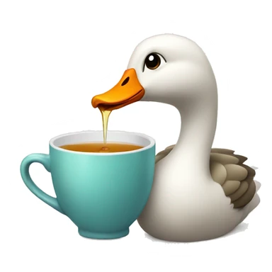 Cute goose drinking tea sticker
