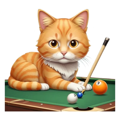 cat playing billiards sticker