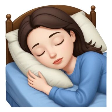 Brunette girl sleeping in the bed sticker