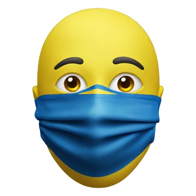 ukrainian flag with covid mask sticker