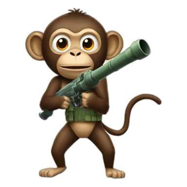 monkey with bazooka sticker
