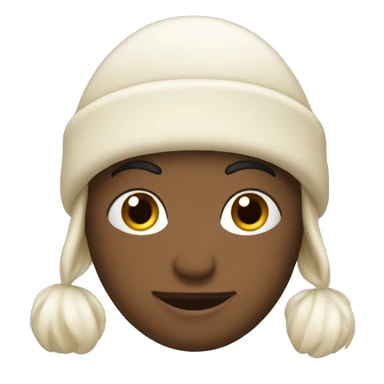 cream winter hat no peraon sticker