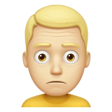 Very exhausted and confused emoji but with some humour about it - yellow man not realistic face sticker