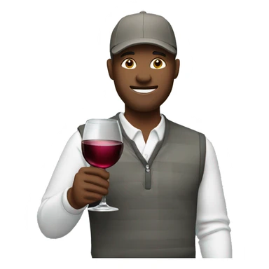 Golfer holding a glass of wine sticker