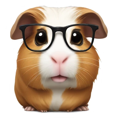 Guinea pig wearing glasses sticker
