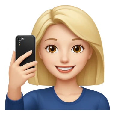 female taking selfie sticker