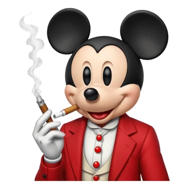 Mickey mouse smoking drugs sticker