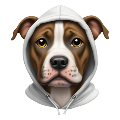 Staffie wearing a hoodie sticker