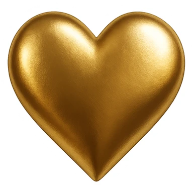 heart with a gold metallic finish sticker