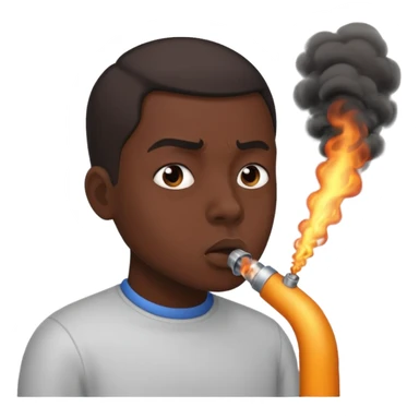 A face that inhales exhaust fumes with power sticker