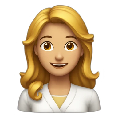 mujer blanca con una coleta lata muy sonriente sticker