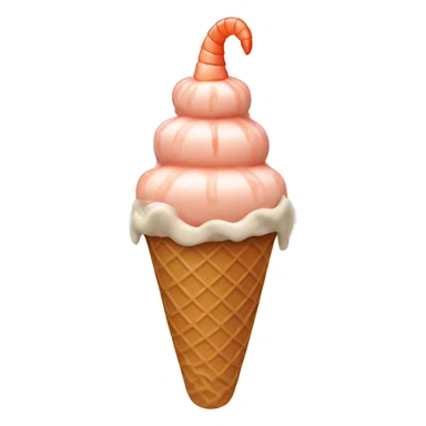 ice cream cone with shrimp on top sticker