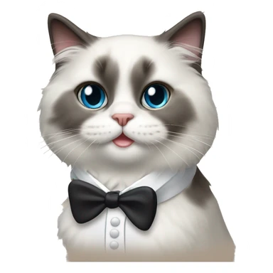 Ragdoll cat wearing tuxedo  sticker