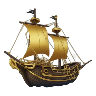 Bateau pirate d'or et de diamant 2 mats sticker