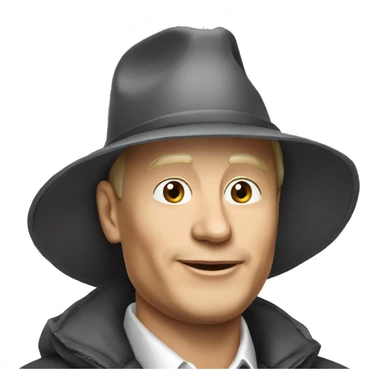 Vladimir poutine avec un chapeau sticker