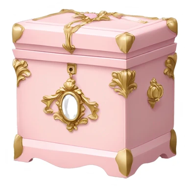 french provincial light pink jewelry box sticker