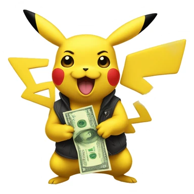 Pikachu doing a money spread sticker