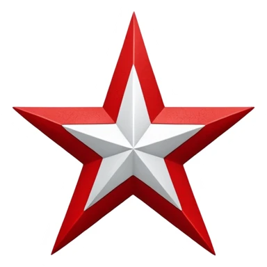 A white dhari (dancers headdress) and a white five pointed star on a black and red background sticker