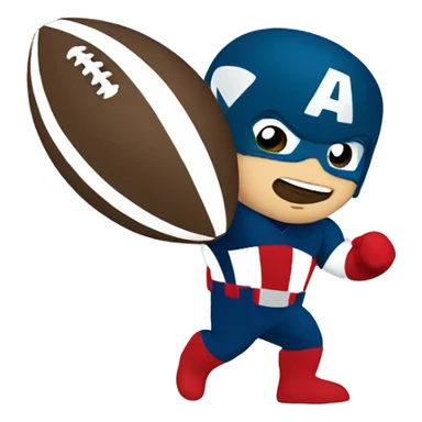 captain american holding a football  sticker