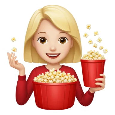 eating popcorn sticker