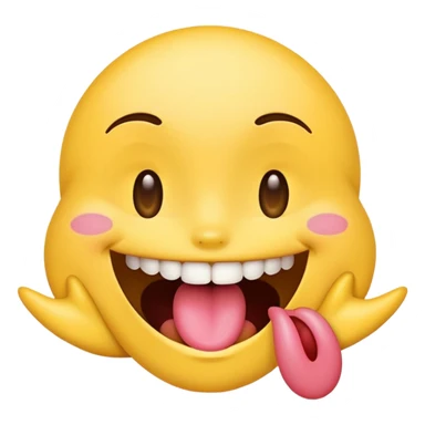 flirty emoji with tounge touching top teeth sticker