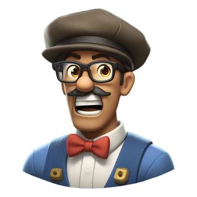 Nerdy principal that looks like he’s from team fortress 2 yelling at blue Mario for breaking the rules sticker