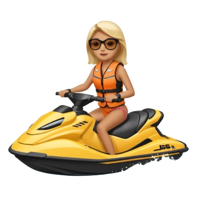 woman riding a jet ski sticker