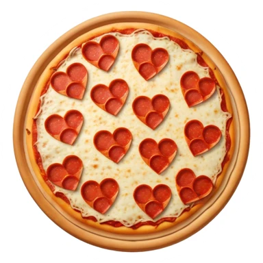 Love heart pepperoni pizza sticker