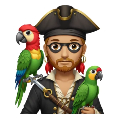 pirate with a parrot sticker