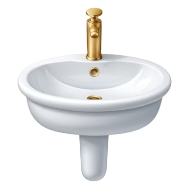A white porcelain bathroom water sink standing upright sticker