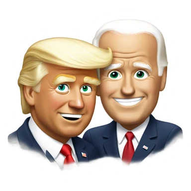 trump hugging biden sticker
