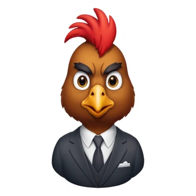 Rooster in office suit realistic  sticker