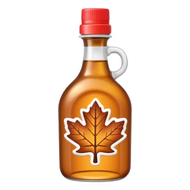 Cute plastic bottle of maple syrup without maple leaves sticker