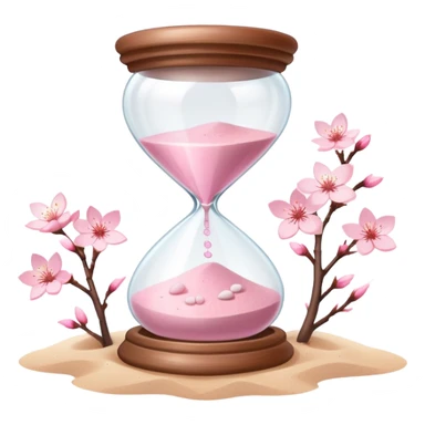  Cute Pastel Pink Cherry Blossom Sakura hourglass sticker