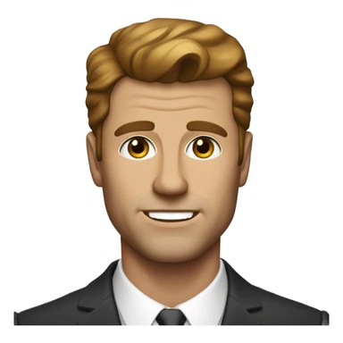 man thats white with brown hair, a suit on amazing yet manly eyelashes, that is looking like jfk  sticker