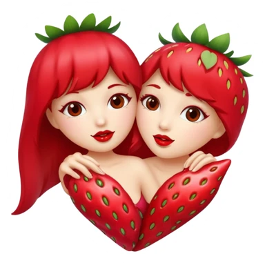 strawberry 🍓 and red kiss 💋 fashioned stylish  sticker
