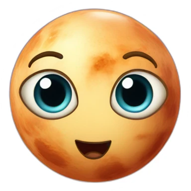 planet Venus with a cartoon gamy face with big playful eyes sticker
