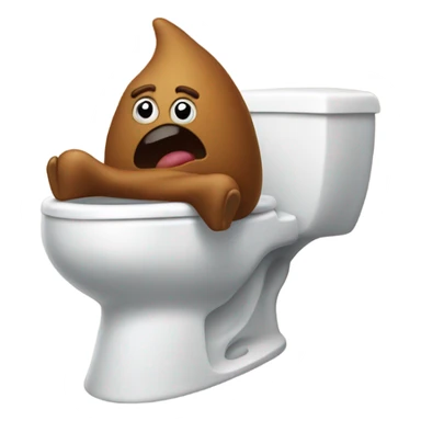 Poo with legs running away from toilet sticker