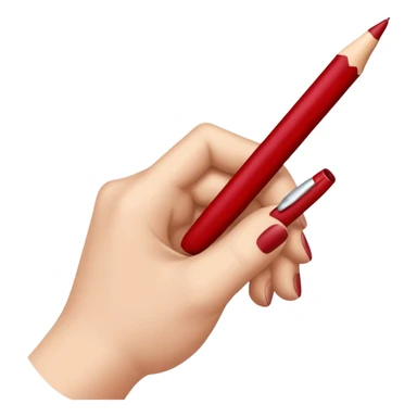 the hand writes with a dark red pen sticker