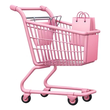 Pale pink shopping cart  sticker